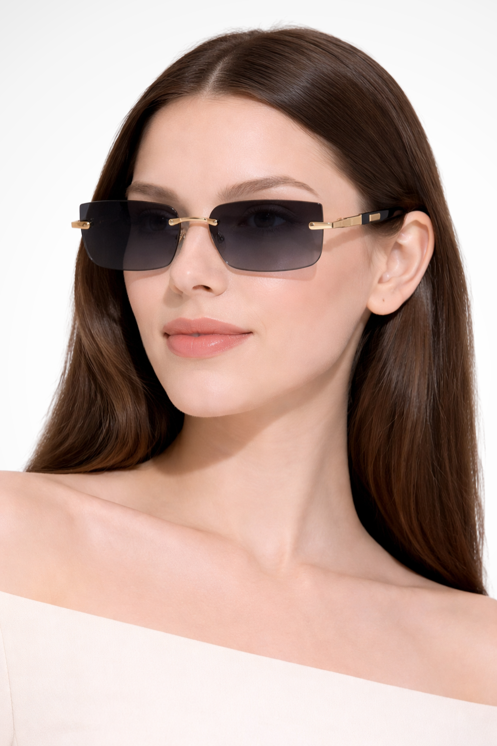 Women's Rimless Rectangle Sunglasses - Summer Casual Wear