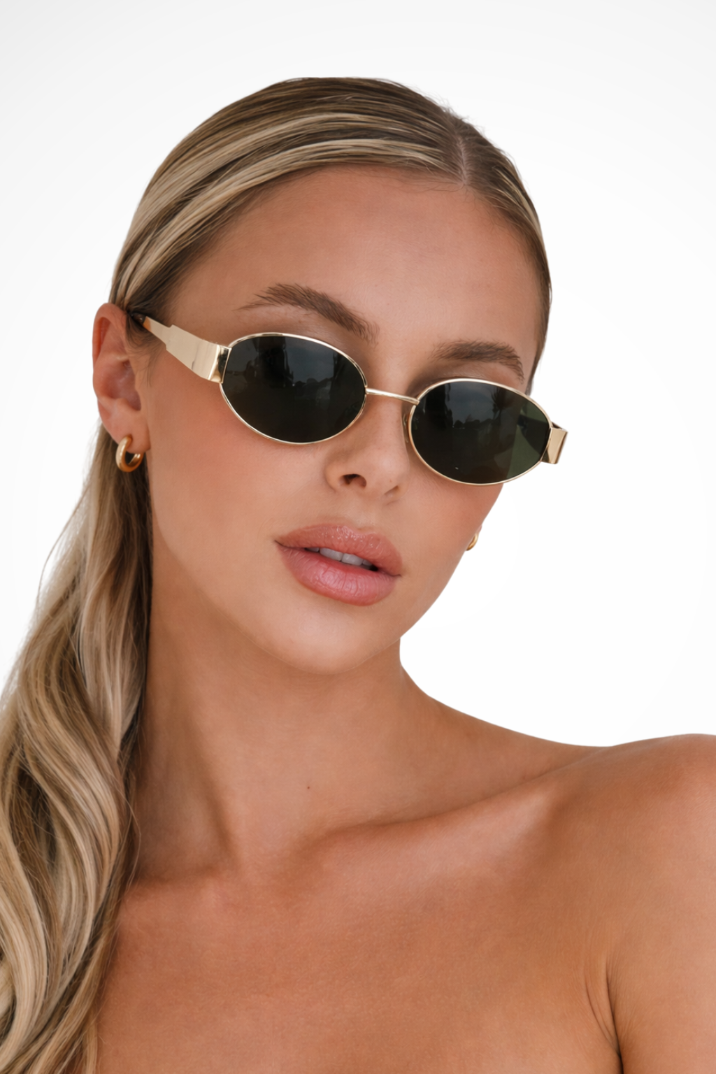 Women's Oval Metal Frame Sunglasses - Summer Casual