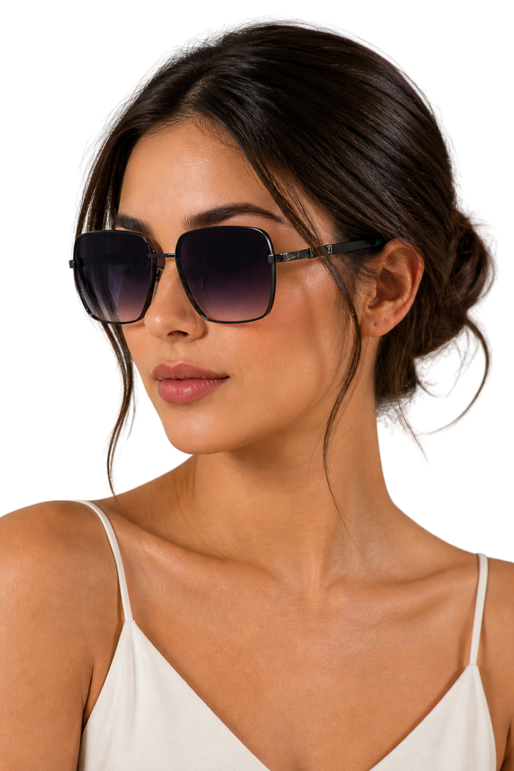 Men's Aviator Gold Metal Sunglasses - Gradient Lens