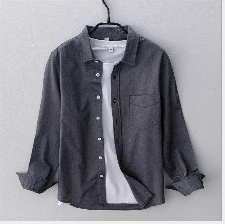 Men's Casual Breathable Cotton Oxford Shirt - Summer Outing