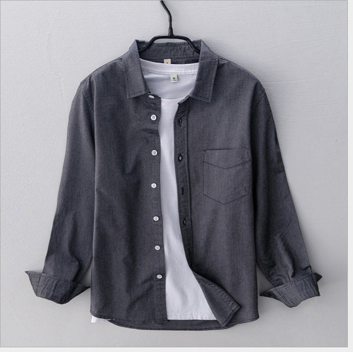 Men's Casual Breathable Cotton Oxford Shirt - Summer Outing