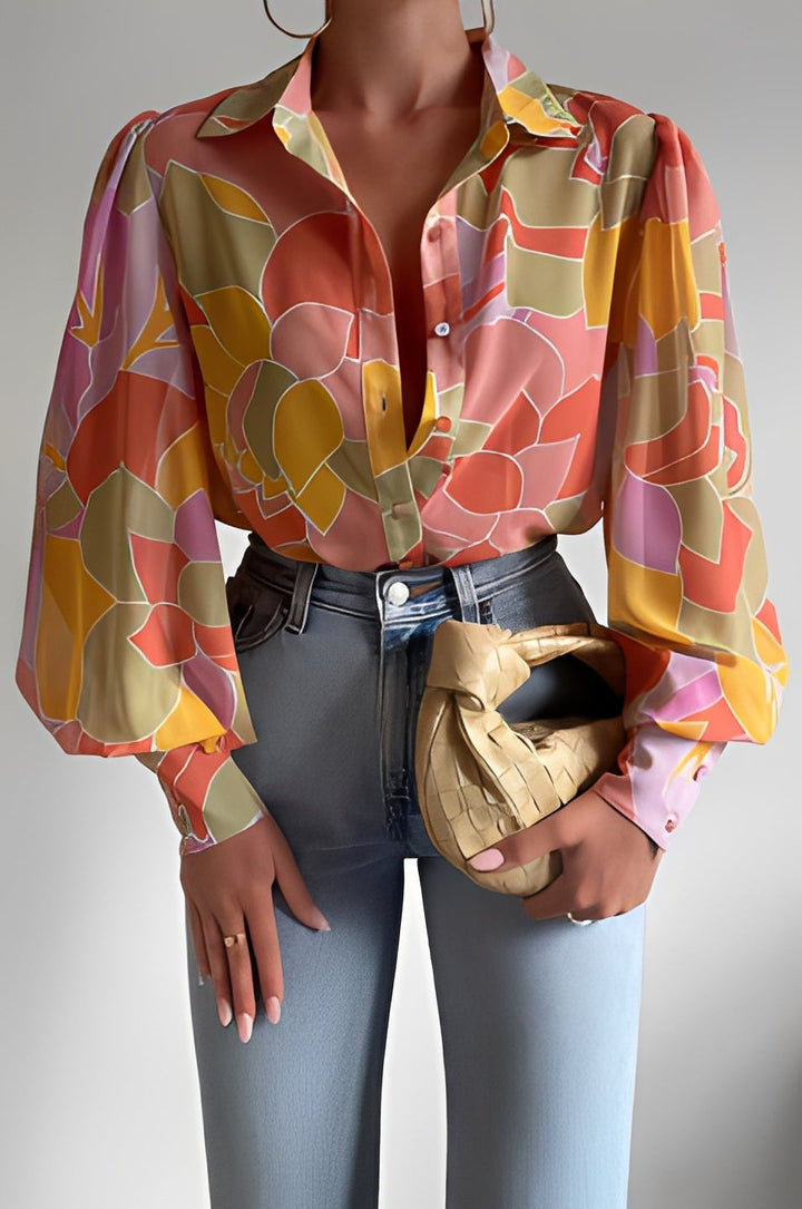 Carla | Women's Blouse with Lantern Sleeves, Casual