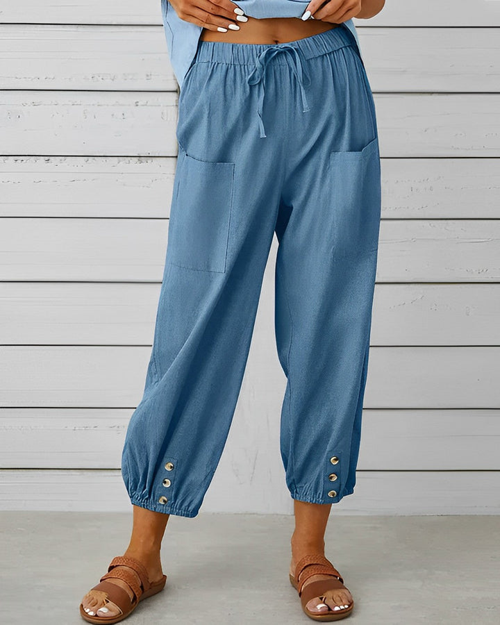 Maya | Women's High-Waisted Wide Leg Pants, Casual