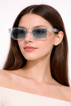 Women's Retro Rectangle Frame Sunglasses - Summer Casual