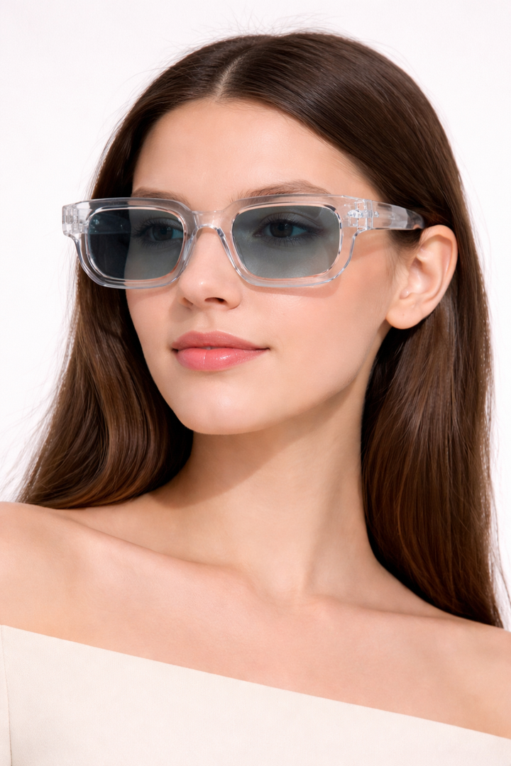 Women's Retro Rectangle Frame Sunglasses - Summer Casual