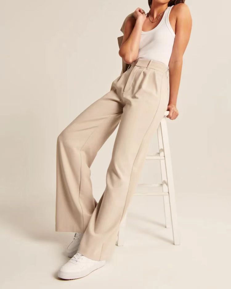 Emily | Women's High Waist Wide Leg Pants with Pockets