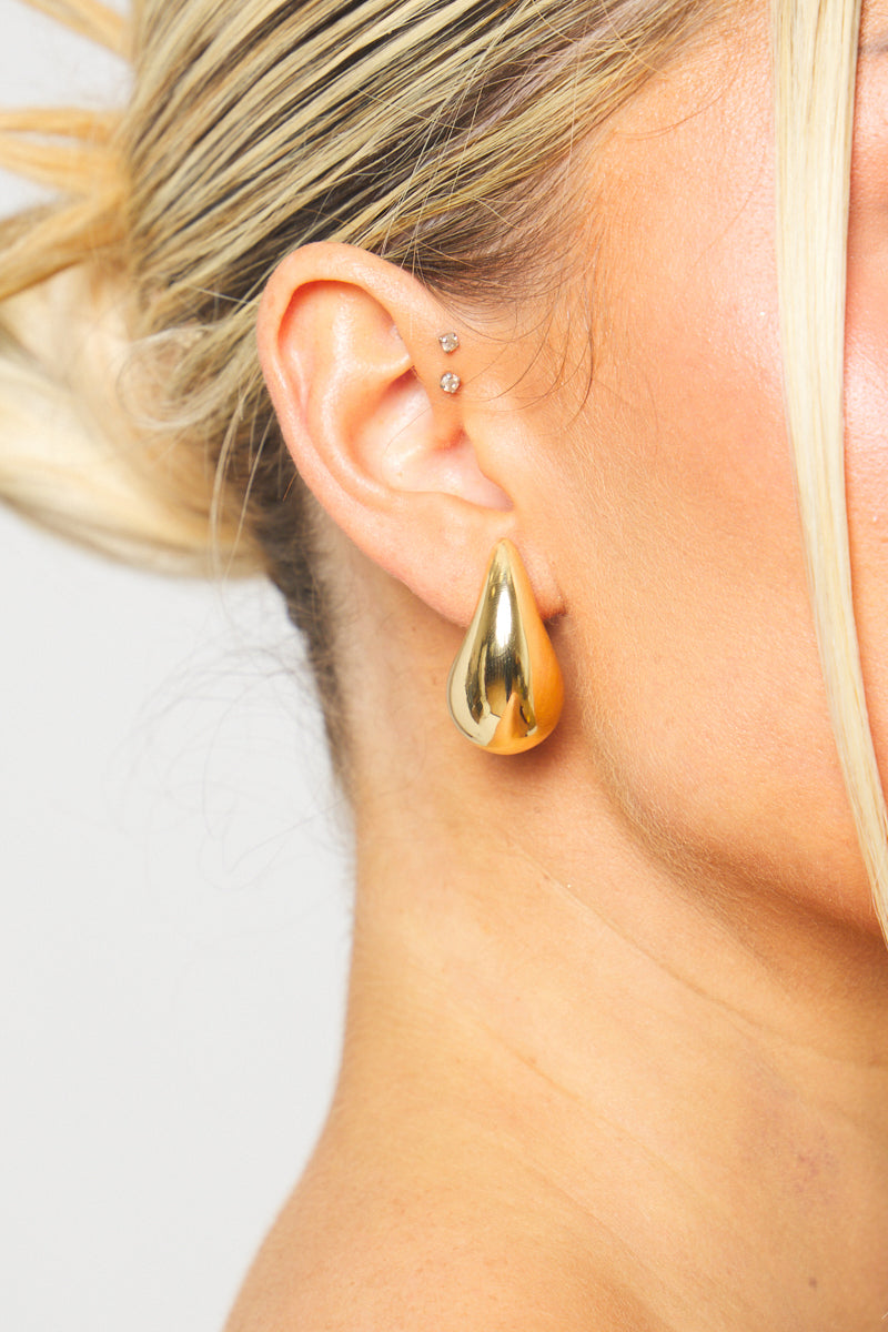 Women's Chunky Teardrop Earrings - Fashion Accessory