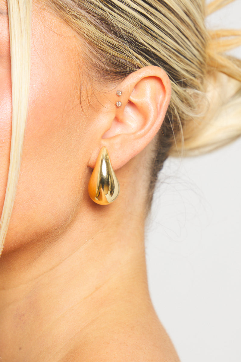Women's Chunky Teardrop Earrings - Fashion Accessory