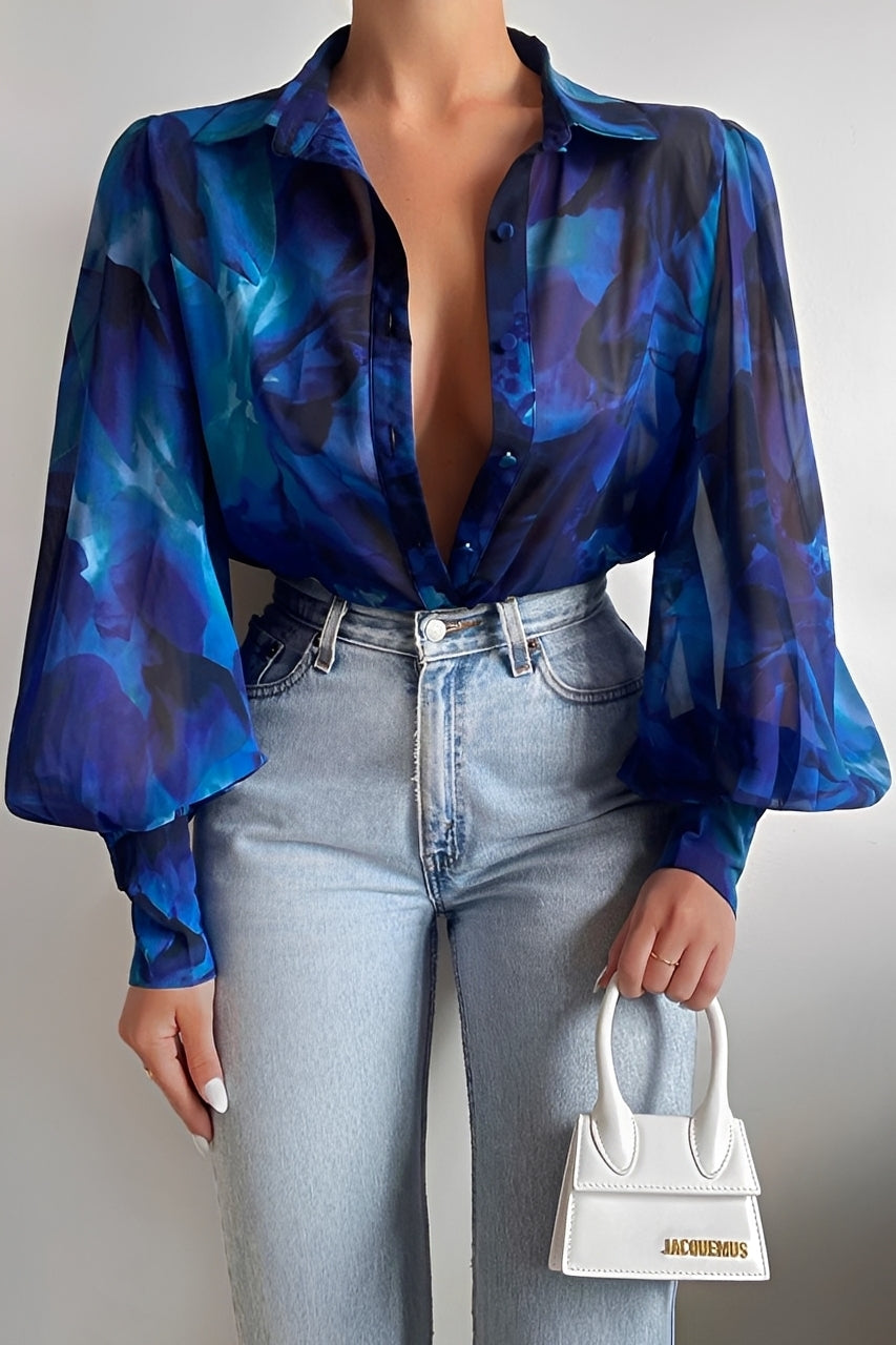Carla | Women's Blouse with Lantern Sleeves, Casual