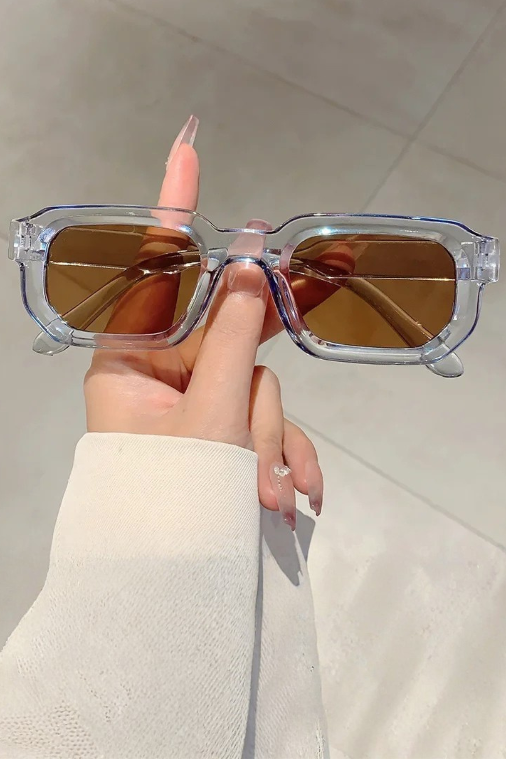 Women's Retro Rectangle Frame Sunglasses - Summer Casual