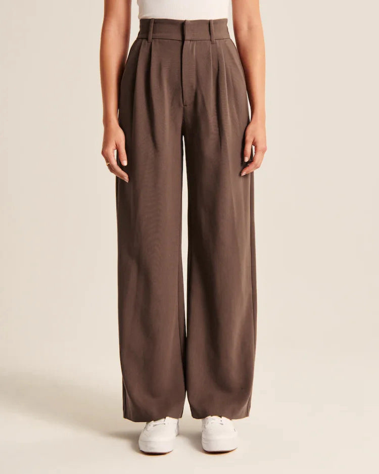 Emily | Women's High Waist Wide Leg Pants with Pockets