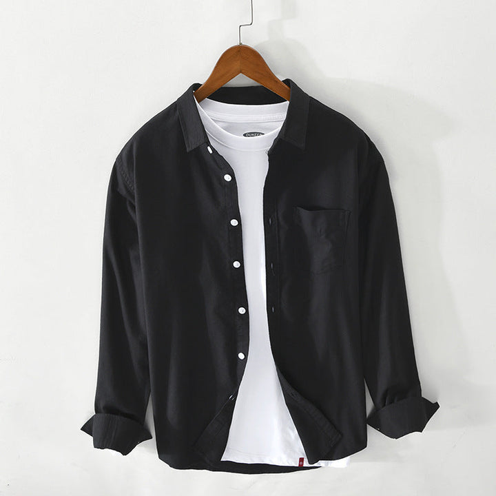 Men's Casual Breathable Cotton Oxford Shirt - Summer Outing