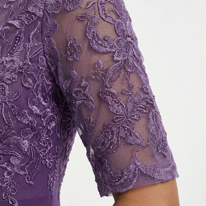 Sophia | Women's Lace Half Sleeve Midi Dress