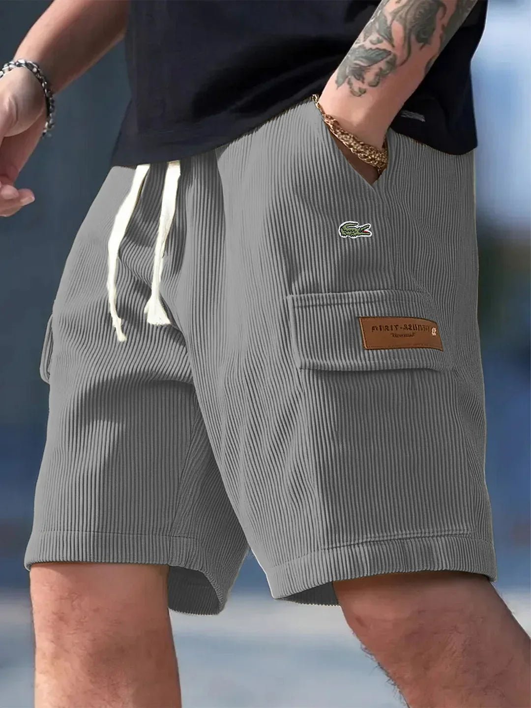 Men's Striped Casual Knit Shorts - Summer