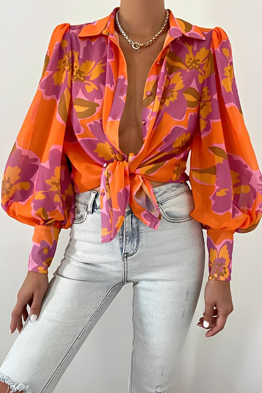 Carla | Women's Blouse with Lantern Sleeves, Casual