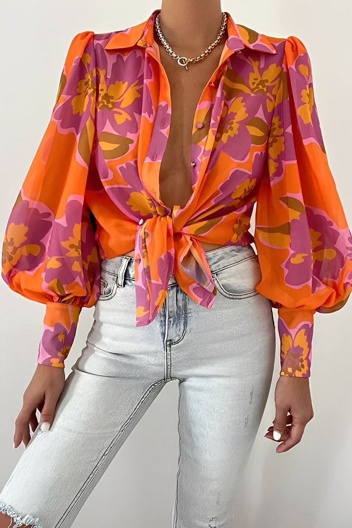 Carla | Women's Blouse with Lantern Sleeves, Casual
