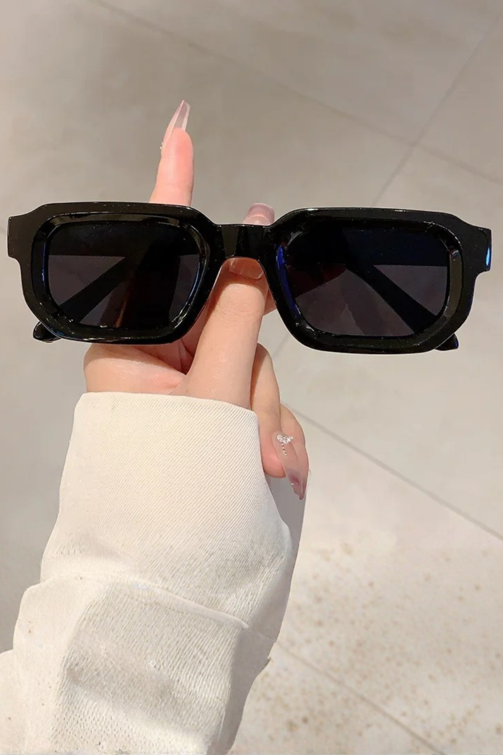 Women's Retro Rectangle Frame Sunglasses - Summer Casual