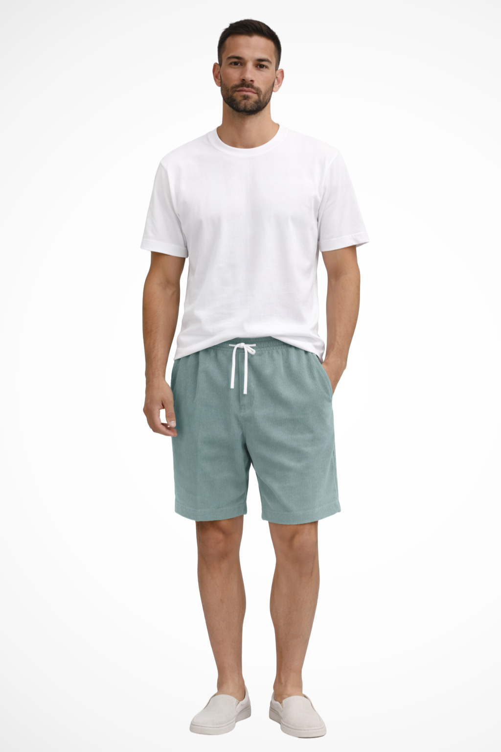 Men's Casual Corduroy Shorts - Relaxed Fit with Drawstring Waist