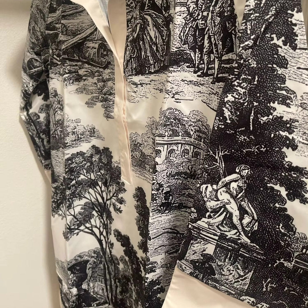 Emily | Women's Cotton Vintage Print Mini Dress