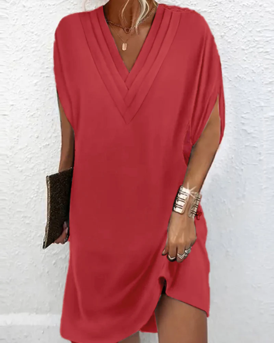 Selene | Women's Soft V-Neck Midi Dress, Casual