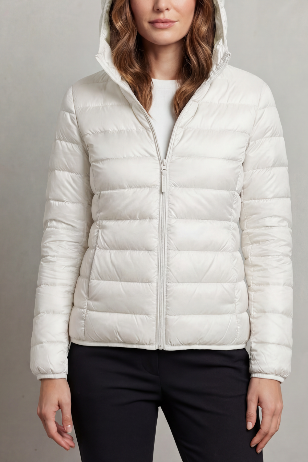 Lightweight Packable Hooded Puffer Jacket for Women