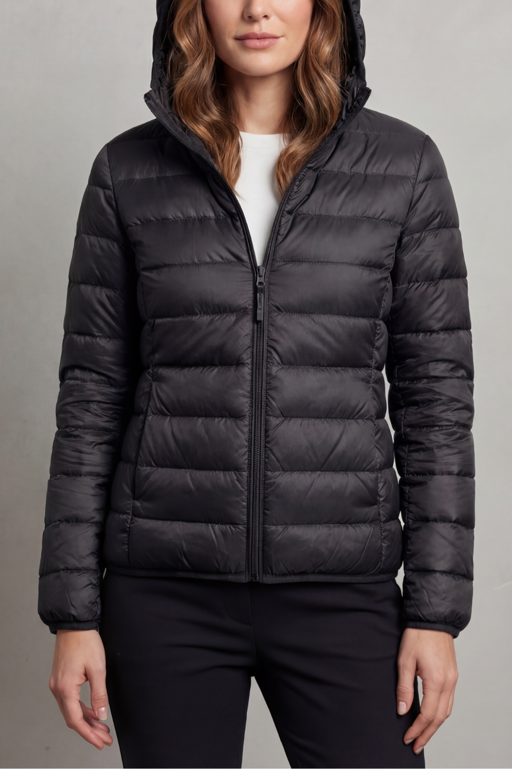 Lightweight Packable Hooded Puffer Jacket for Women