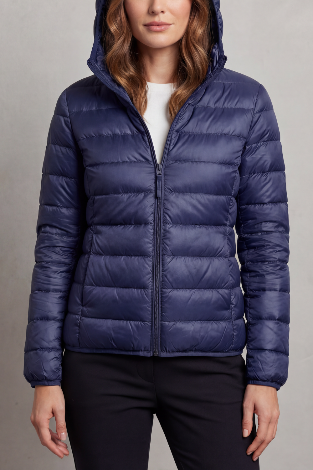 Lightweight Packable Hooded Puffer Jacket for Women