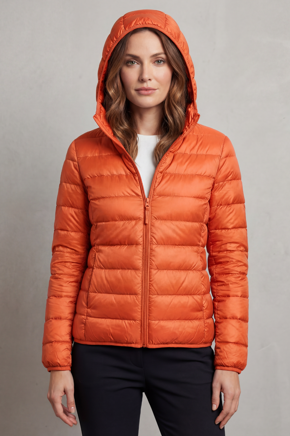 Lightweight Packable Hooded Puffer Jacket for Women