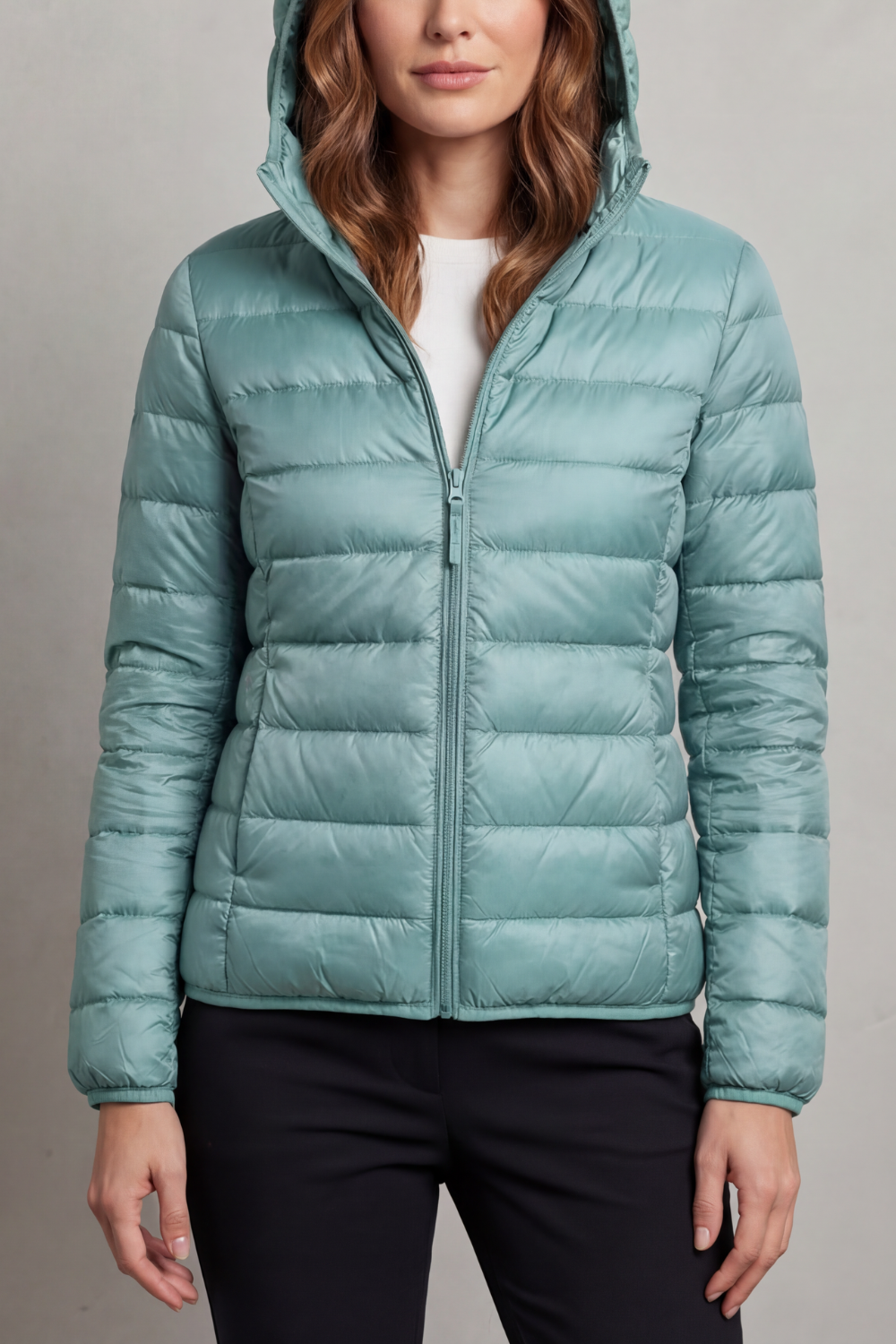 Lightweight Packable Hooded Puffer Jacket for Women