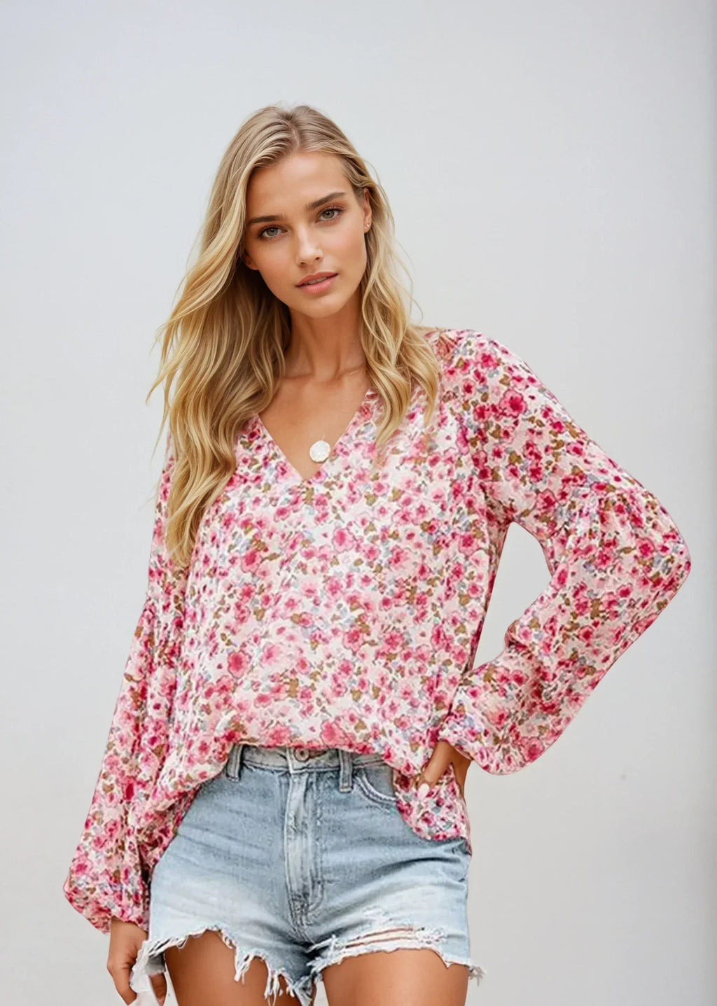 Emma | Women's Floral Casual Blouse, Everyday Wear