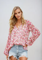 Emma | Women's Floral Casual Blouse, Everyday Wear