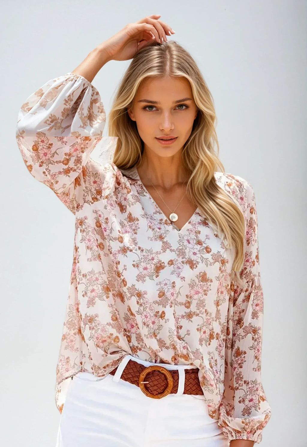 Emma | Women's Floral Casual Blouse, Everyday Wear