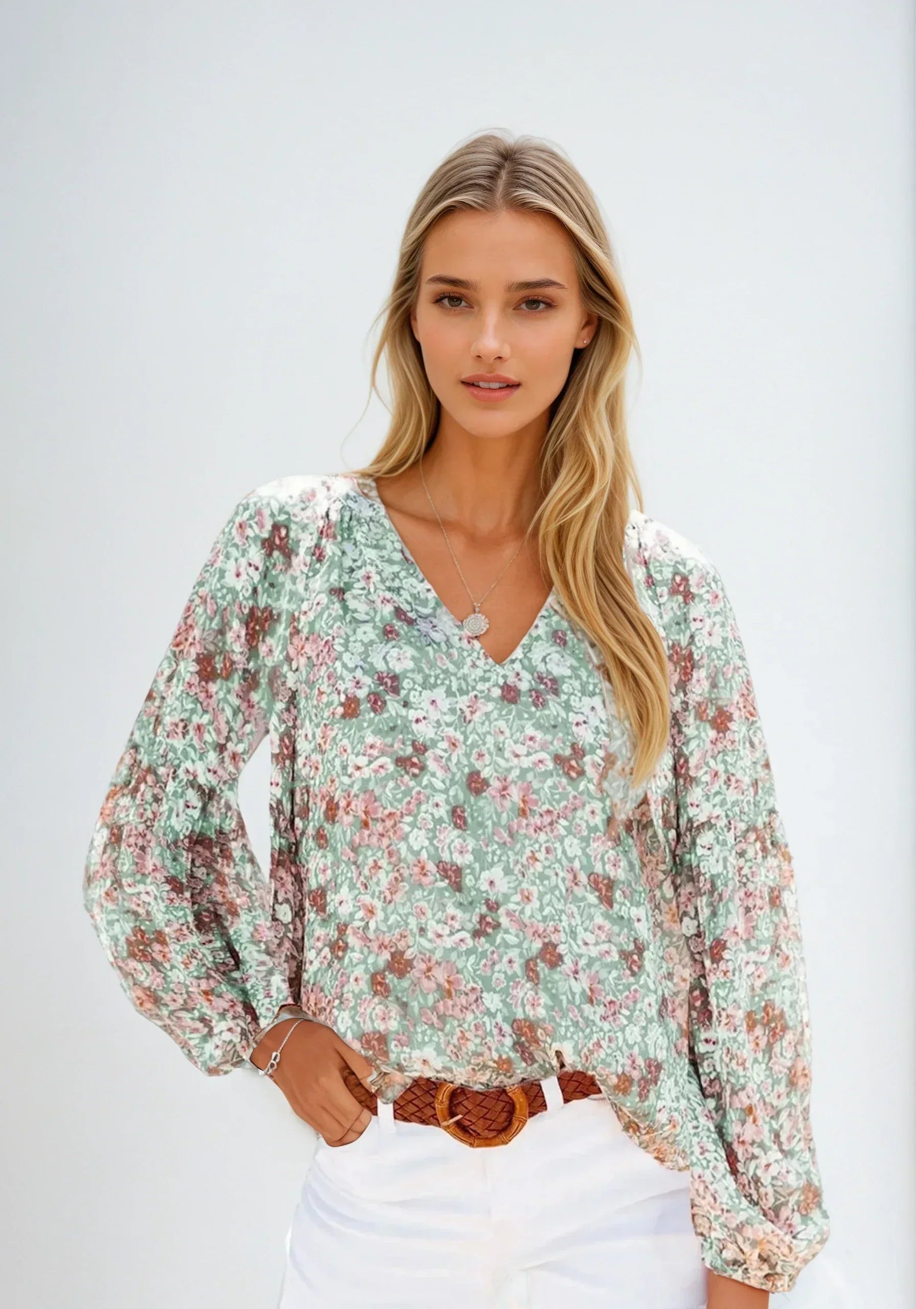 Emma | Women's Floral Casual Blouse, Everyday Wear