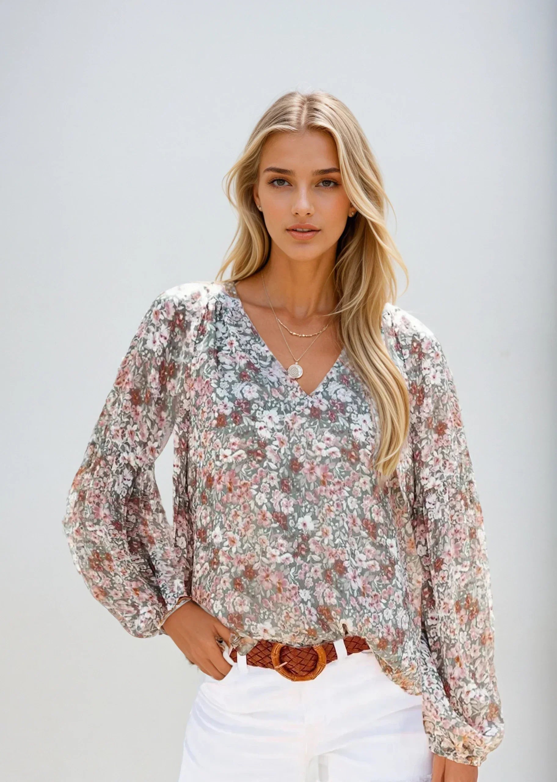 Emma | Women's Floral Casual Blouse, Everyday Wear