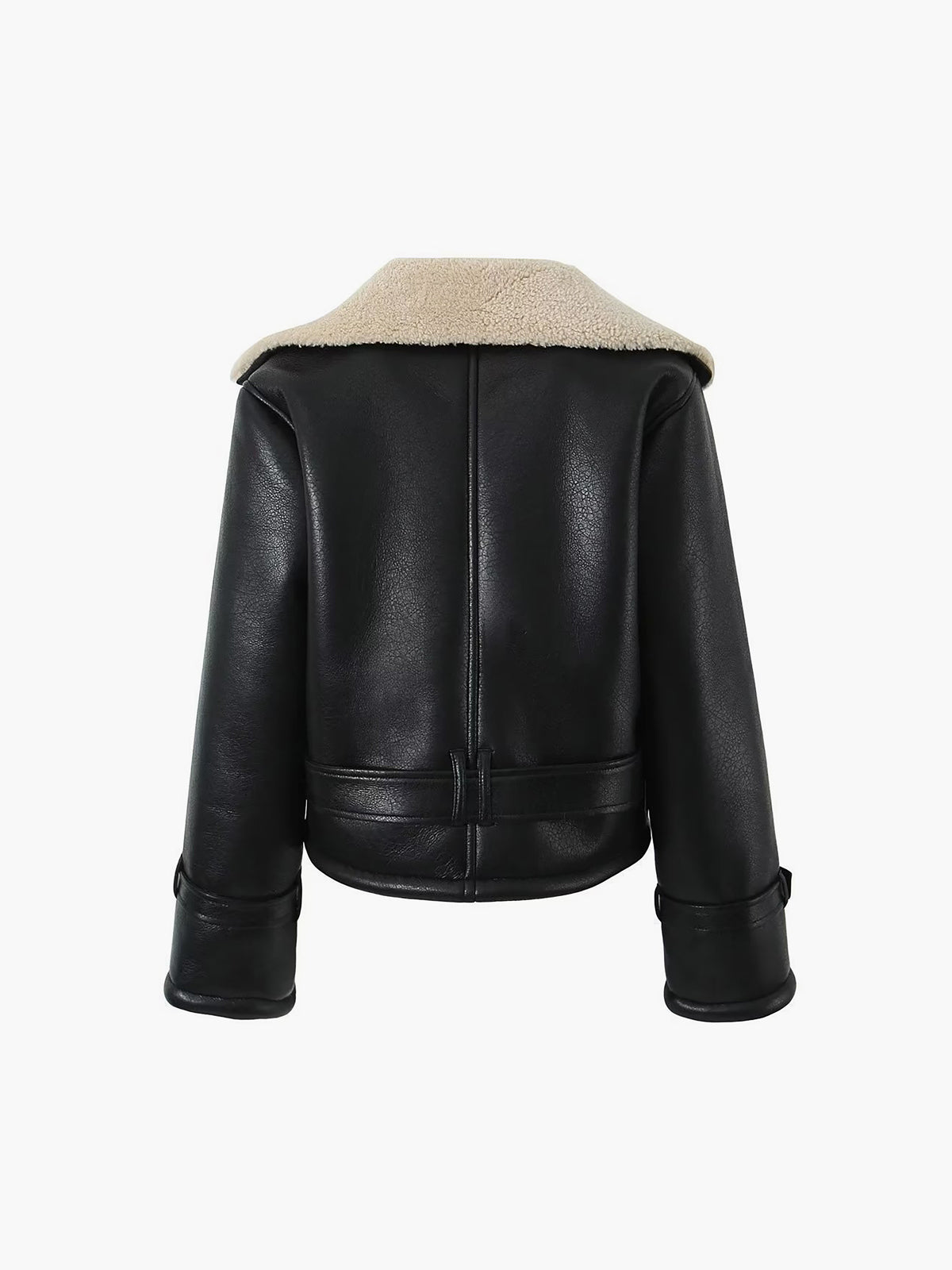 Women's Shearling Leather Flight Jacket with Sherpa Lining
