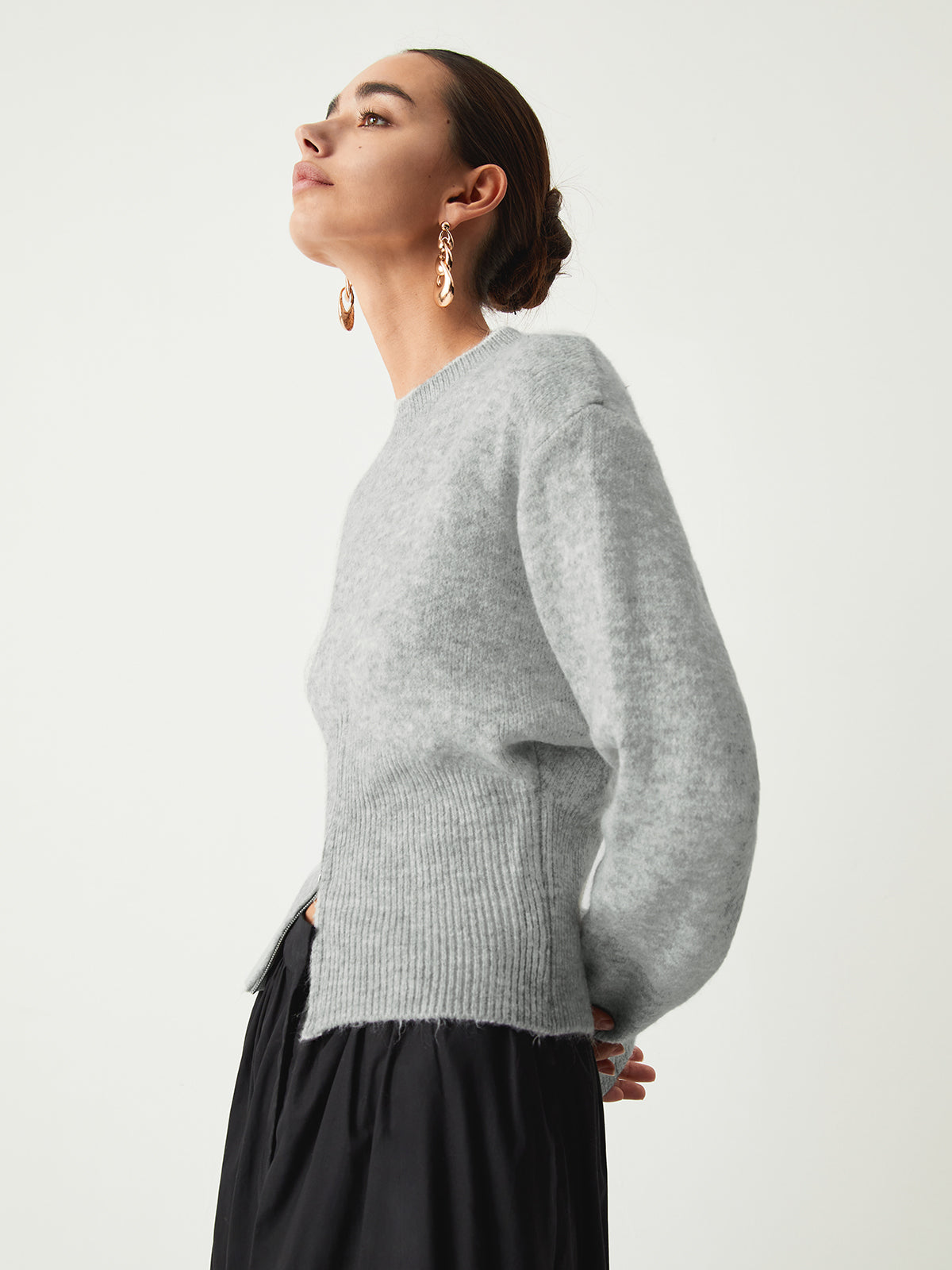 Women's Fuzzy Half Zip Sweater