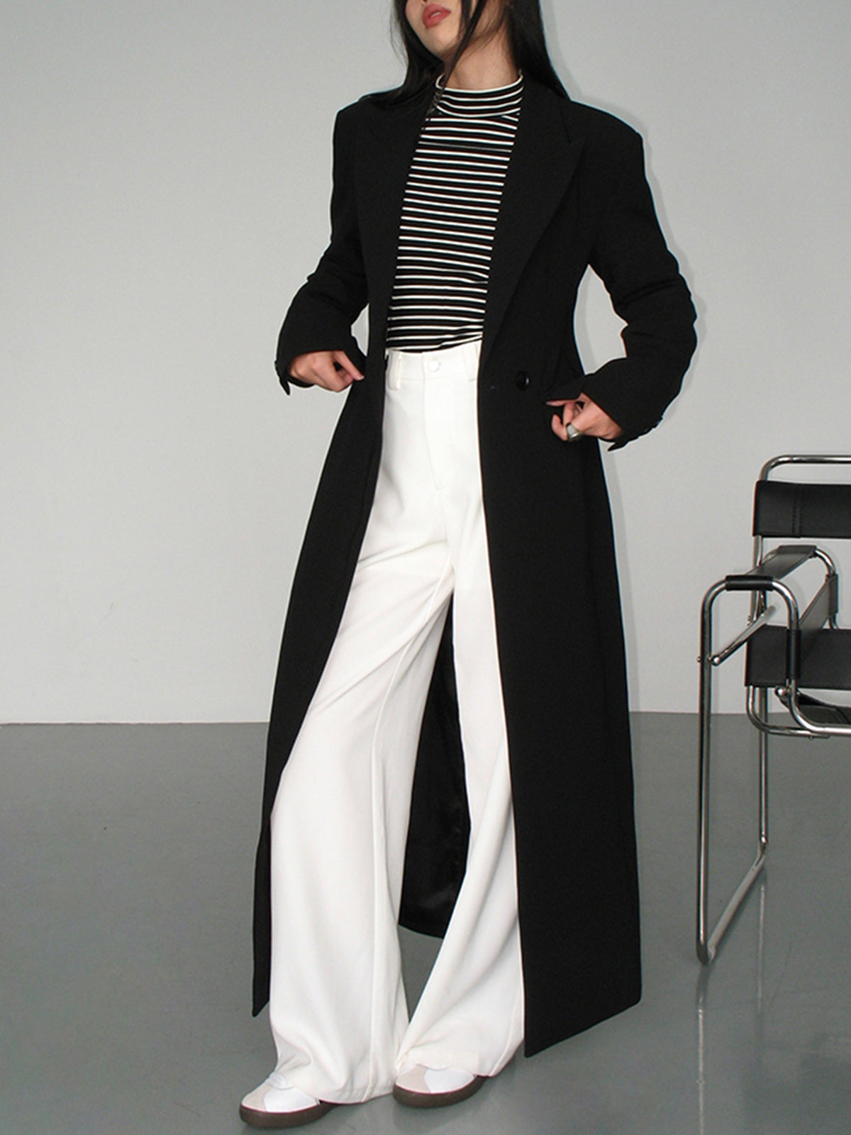 Women's Blazer Coat with Collar and Pocket