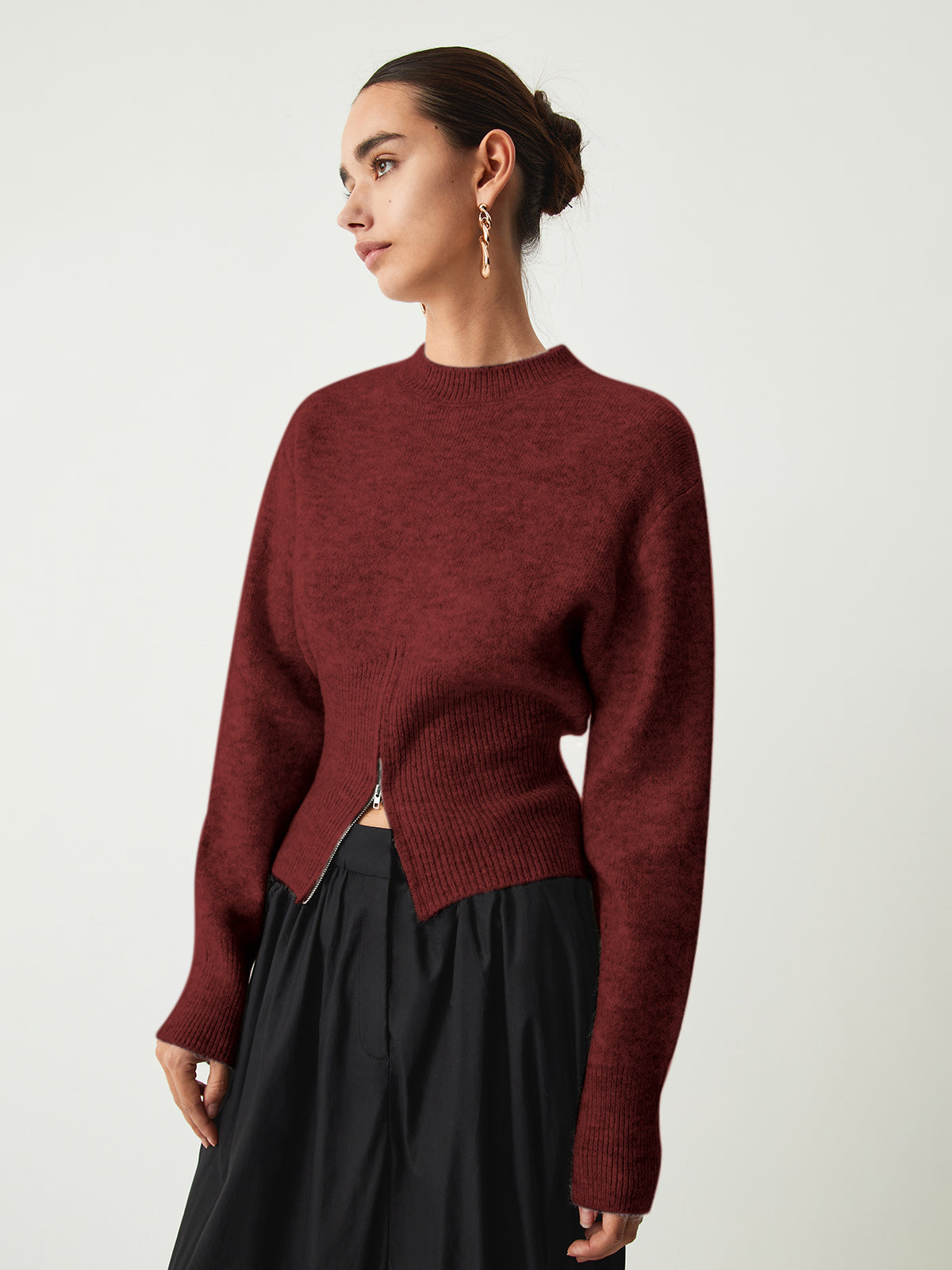 Women's Fuzzy Half Zip Sweater