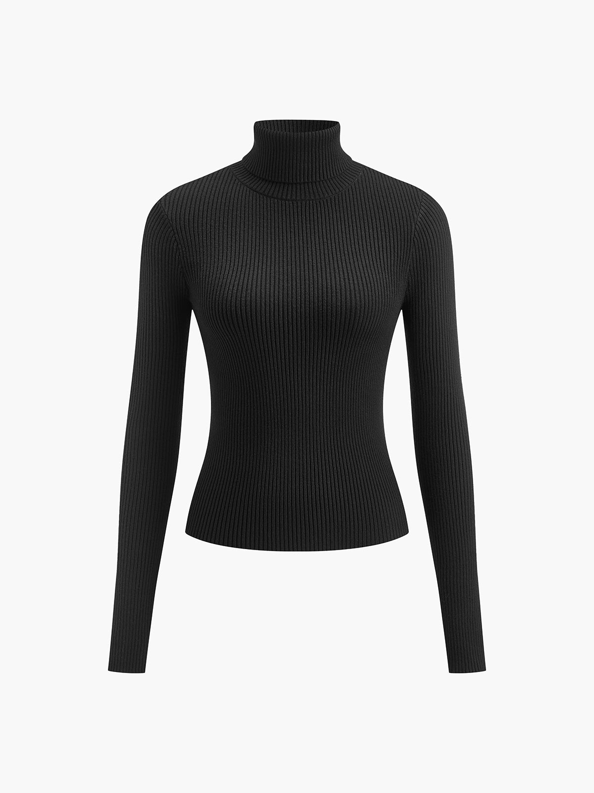Women's Slim Knit Minimalist Turtleneck Top