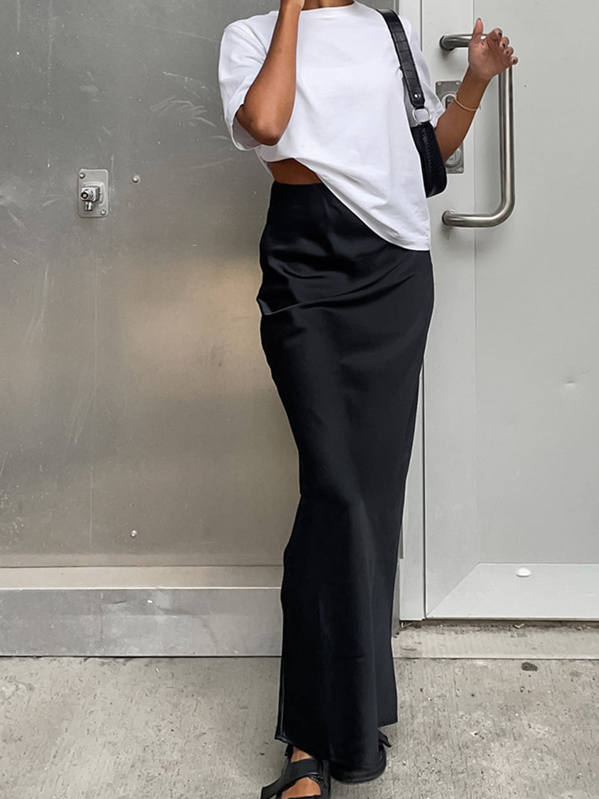 Women's Maxi Skirt - Utility Satin Design