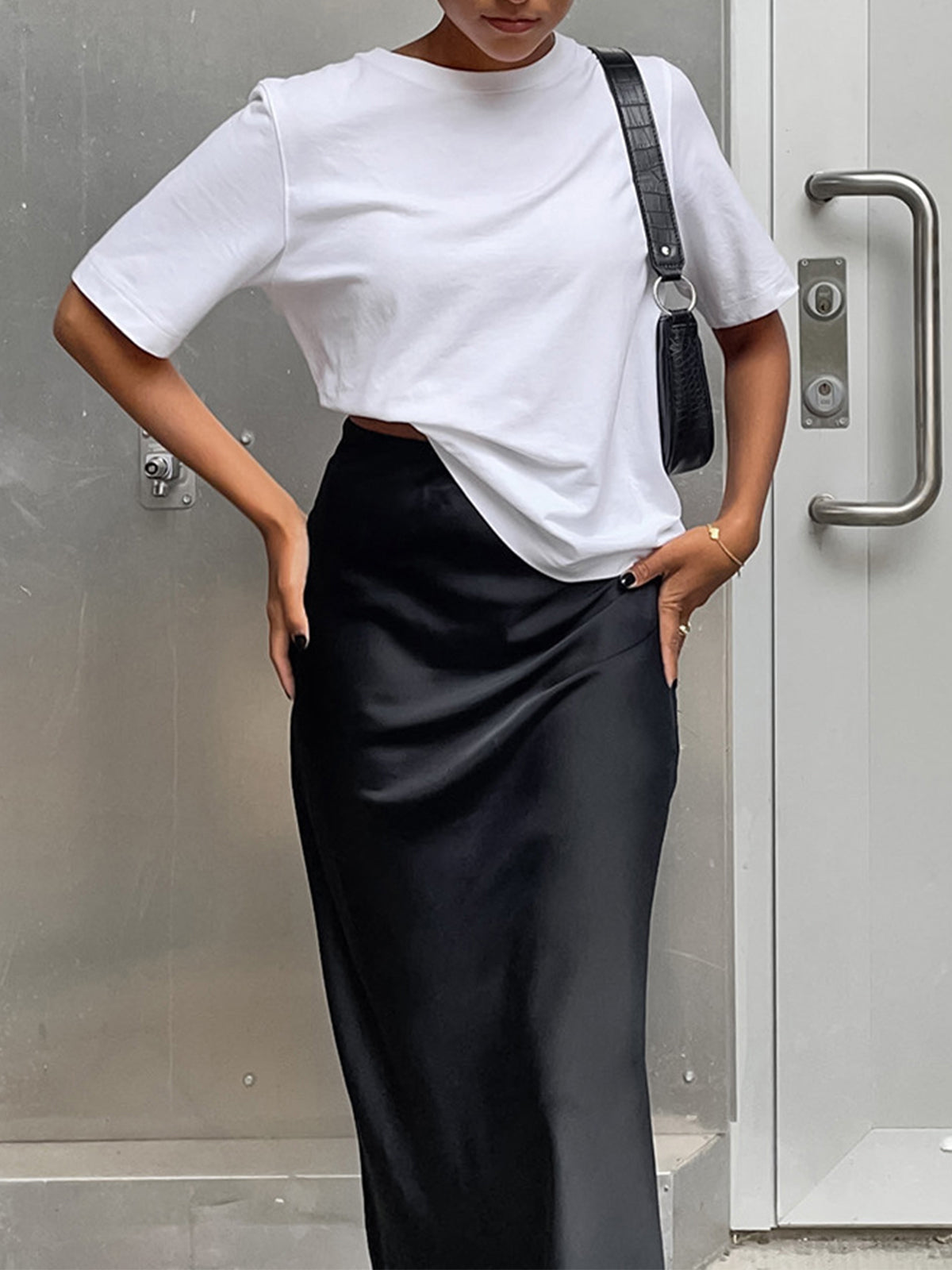 Women's Maxi Skirt - Utility Satin Design