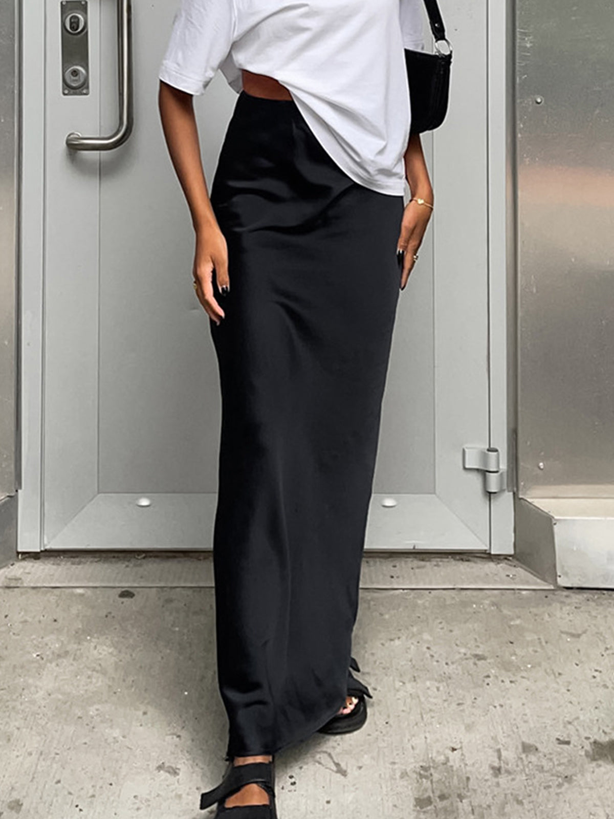 Women's Maxi Skirt - Utility Satin Design