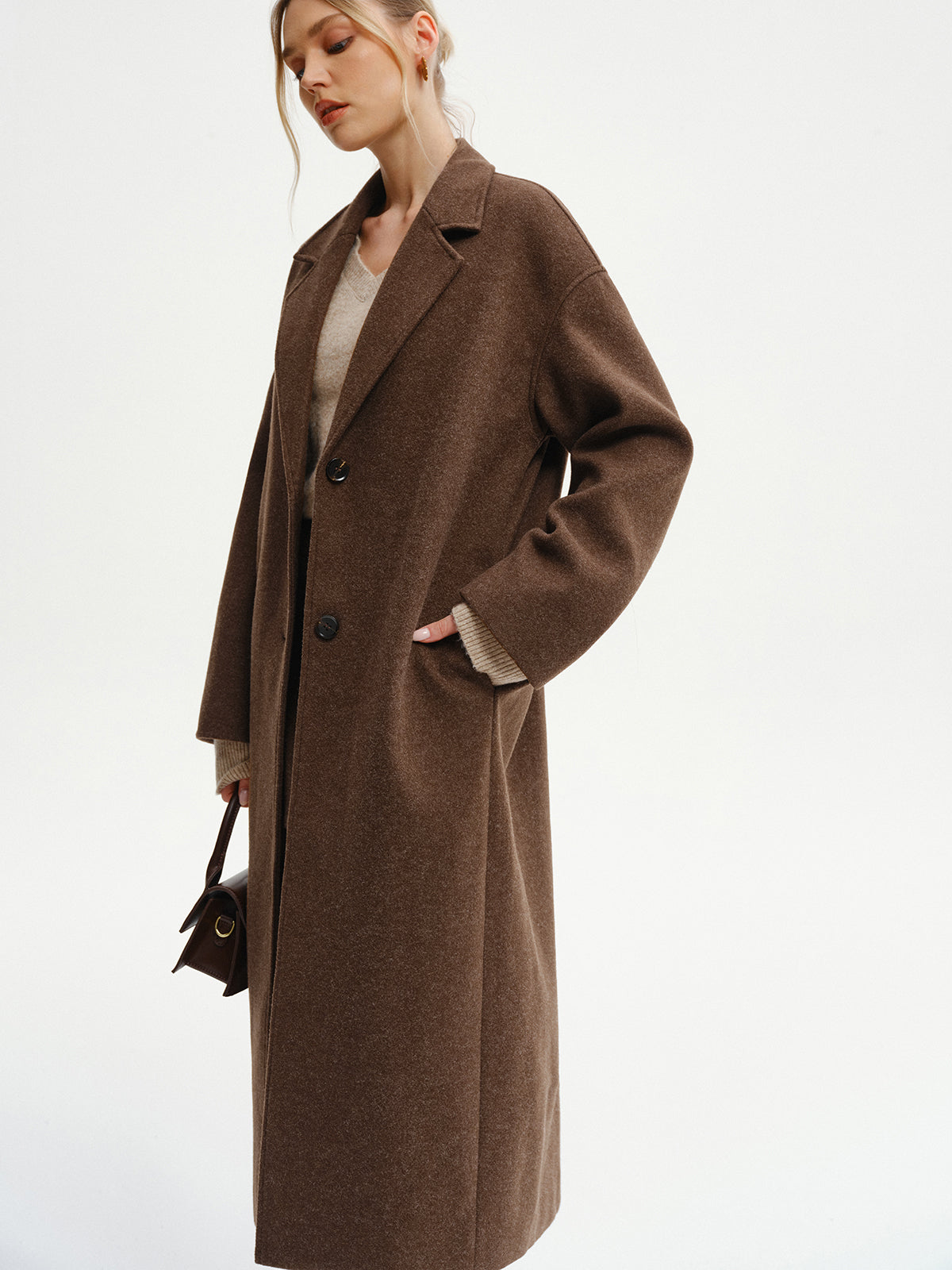 Women's Oversized Long Tweed Coat