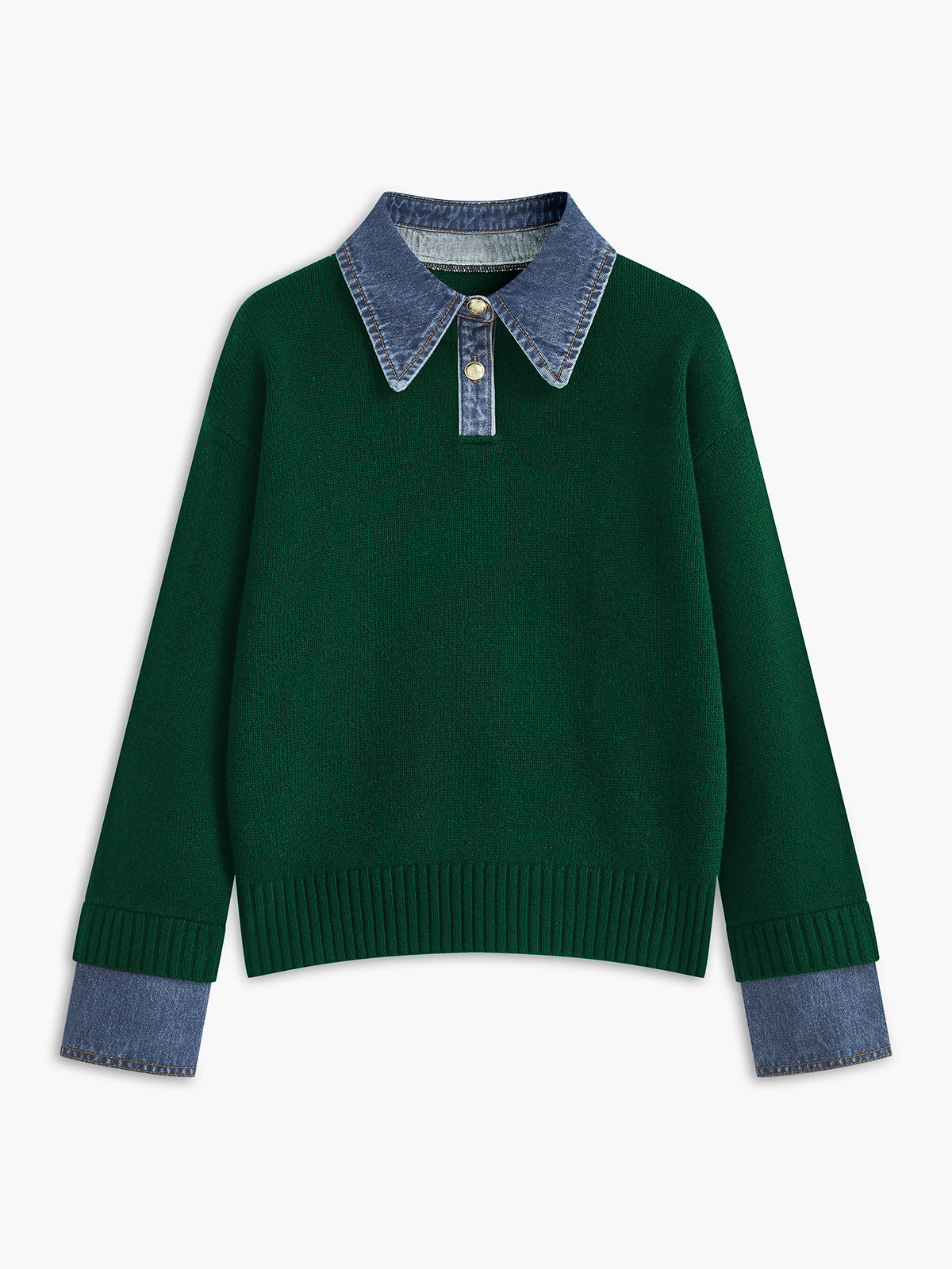 Women's Relaxed 2 in 1 Panel Lapel Sweater