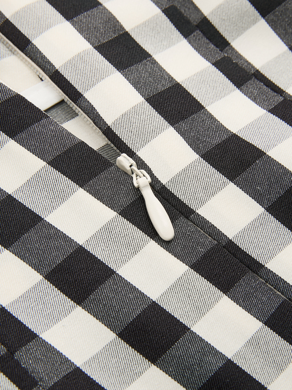 Women's High-Waisted Gingham Pleated Midi Skirt