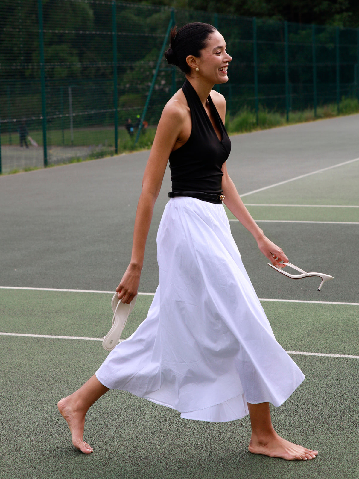 Women's Maxi Skirt - Cotton Pleated Design
