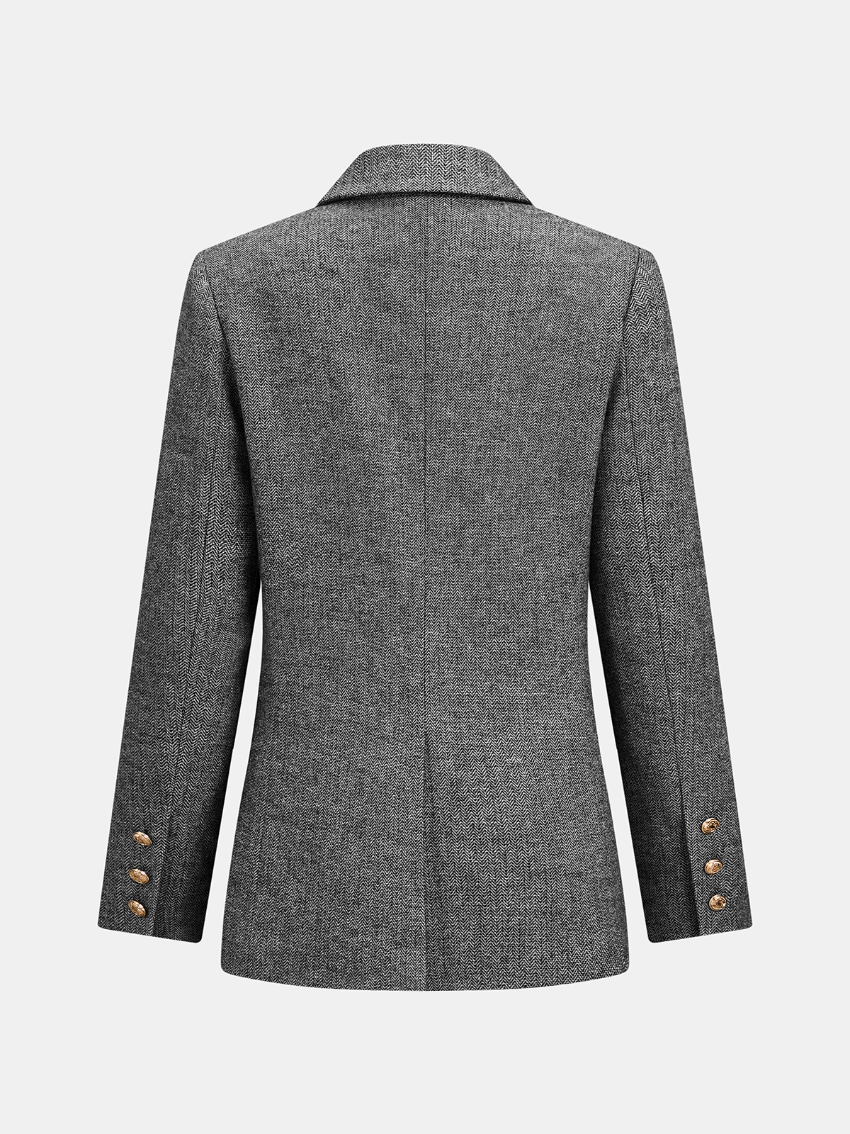 Women's Herringbone Wool Blend Double-Breasted Blazer