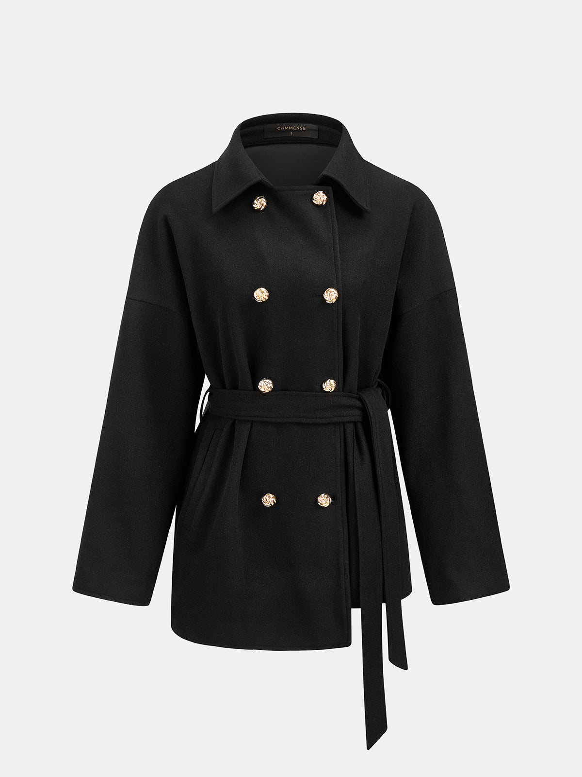 Women's Double-Breasted 2-Way Belted Wool-Touch Coat