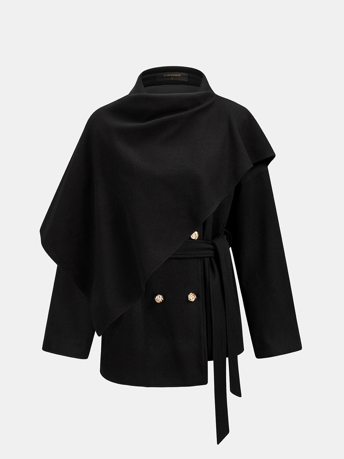 Women's Double-Breasted 2-Way Belted Wool-Touch Coat