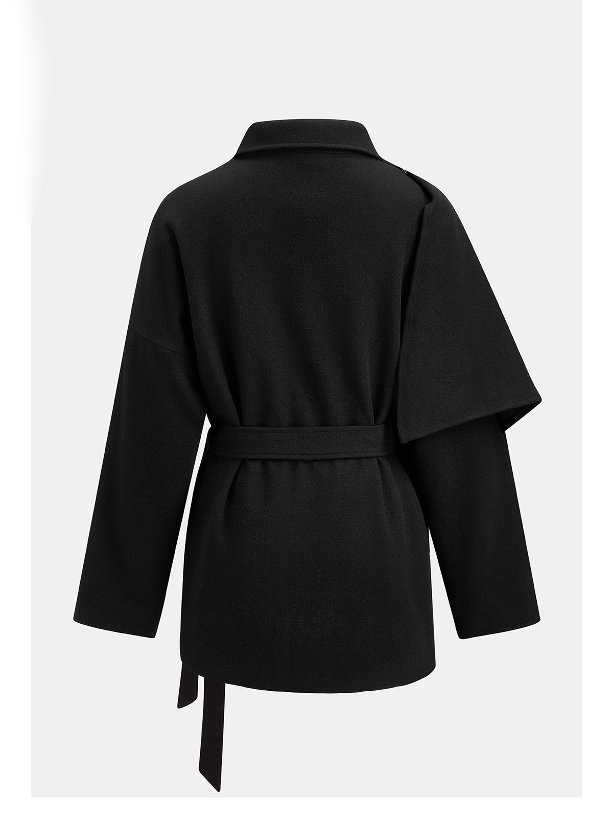 Women's Double-Breasted 2-Way Belted Wool-Touch Coat